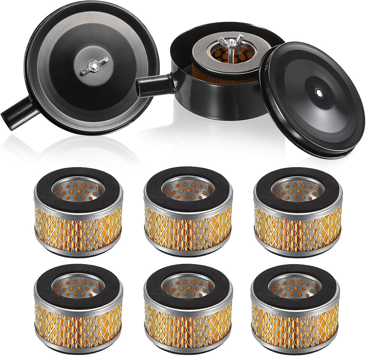 OwnMy 2 Set Air Compressor Silencer with 6 Air Compressor Intake Filters