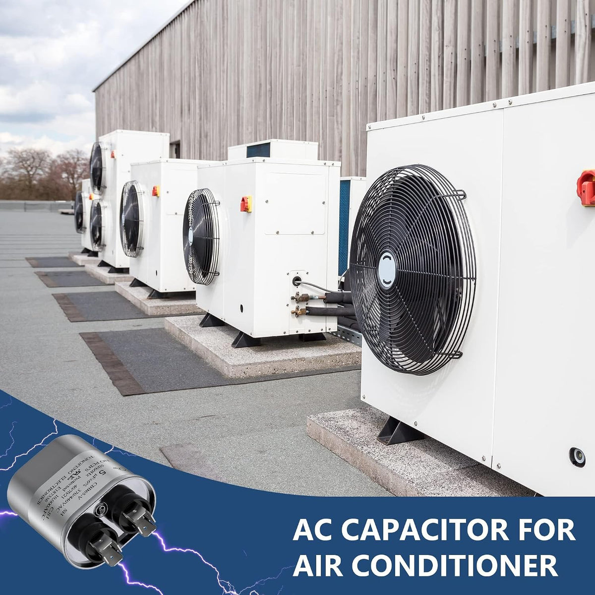 7.5 uF ±6% Capacitor, 7.5 MFD CBB65 Capacitor 370/440V AC for AC Motor Run