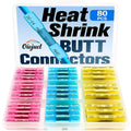 Heat Shrink Butt Connectors - Oiojuct Waterproof Wire Crimps for Marine and Automotive Wiring (80Pcs)