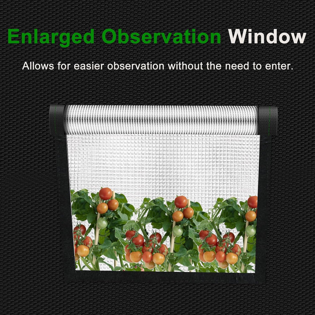 48”x24”x60” Grow Tent, Reflective 600D Mylar,Hydroponic Grow Tent with Observation Window and Floor Tray for Indoor