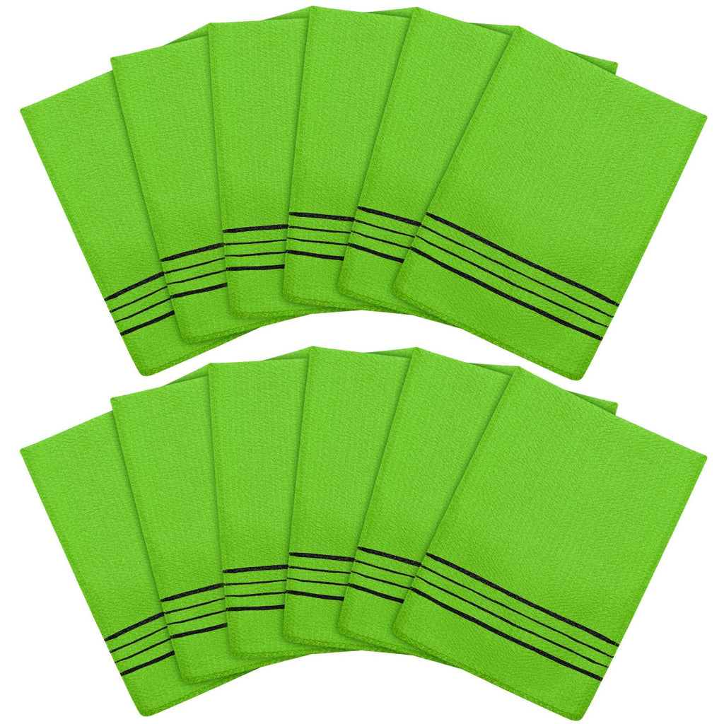 12 Pack Korean Exfoliating Mitts, Body Scrub, 8 x 5.5 in, Green