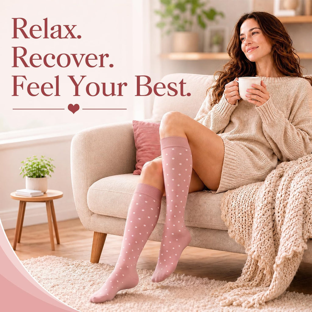 4 Pairs-Compression Socks for Women&Men Circulation-Best Support for Nurses,Running,Athletic