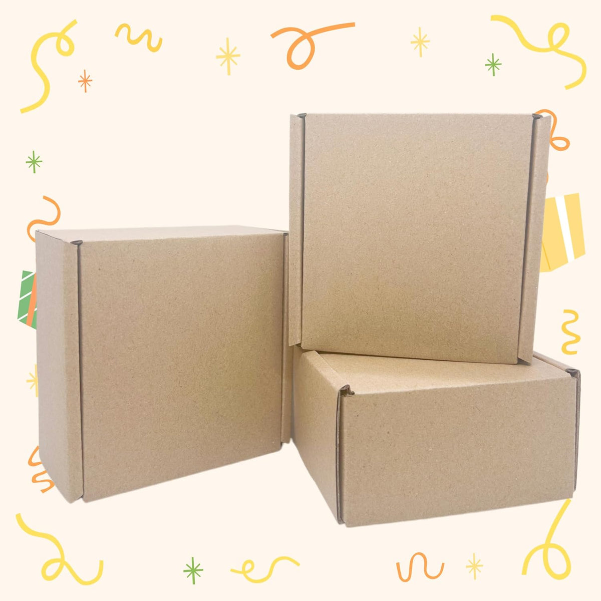 4 x 4 x 2 Inches Small Shipping Boxes Corrugated Packing Box 50 Pack