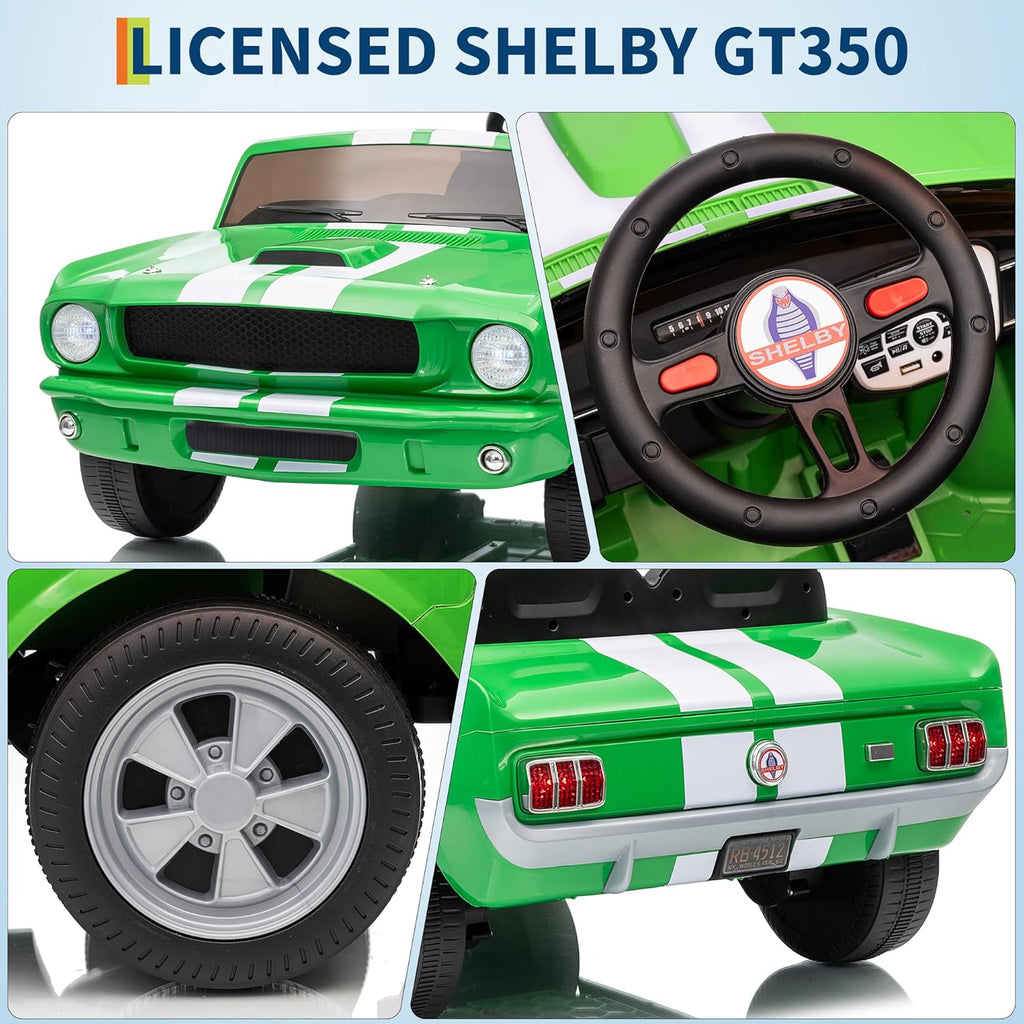 24V 2 Seater Ride on Licensed Shelby GT350, Battery Powered Ride on Toys for Kids with Remote Control, Ford Shelby