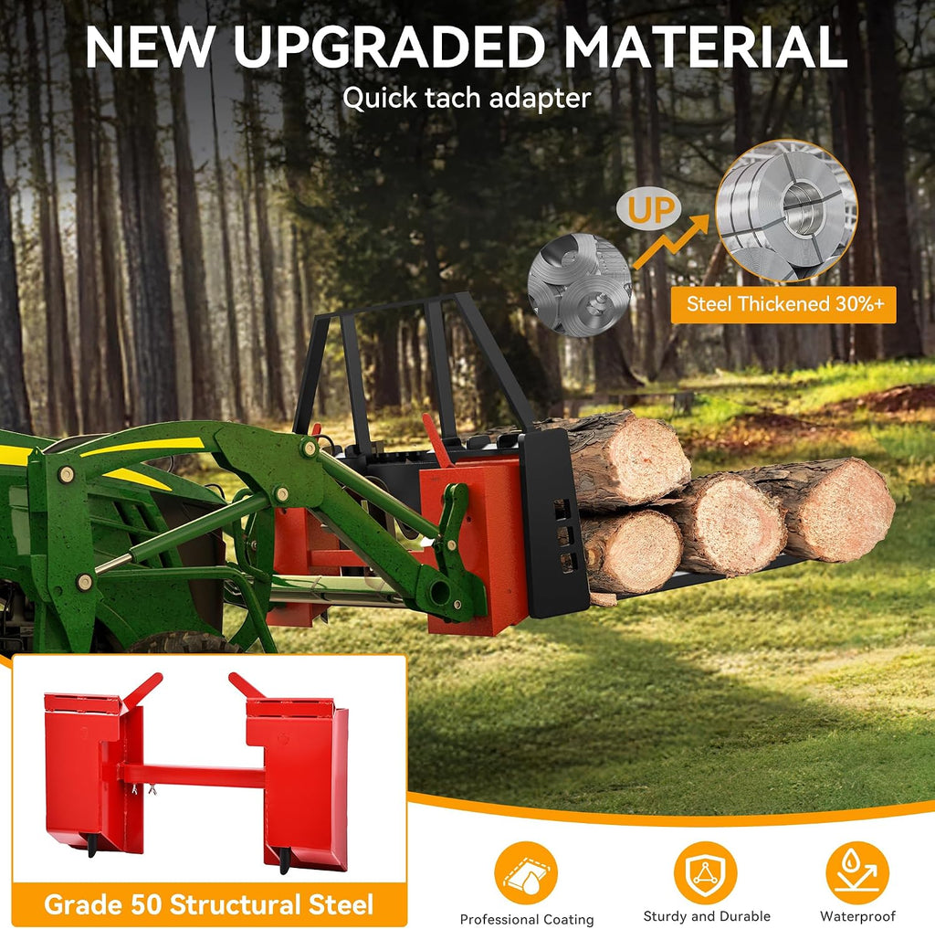 Quick Attach Adapter Skid Steer Attachment for Kubota Bobcat Red | Universal quick attach mount plate & conversion