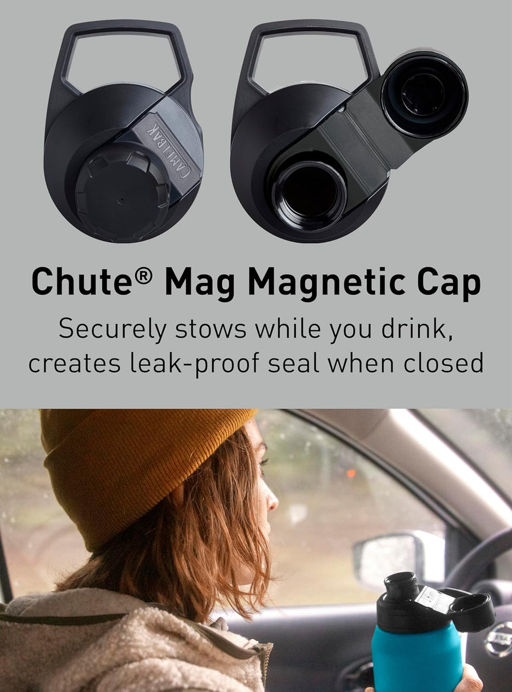 Chute Mag Vacuum Insulated Stainless Steel Water Bottle, Magnetic Leak‑Resistant Cap for Everyday Hydration