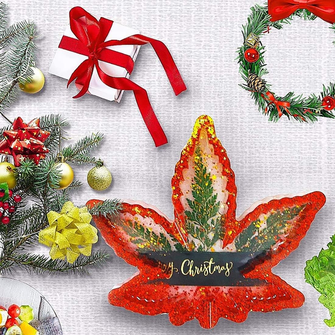 Ashtray Mold for Resin, Large Leaf Silicone Mold for Epoxy Resin, Maple Leaf Rolling Tray for Jewelry Storage Box
