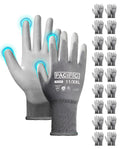 PU Coated Grip Work Gloves, Touchscreen, Seamless Knit, Small