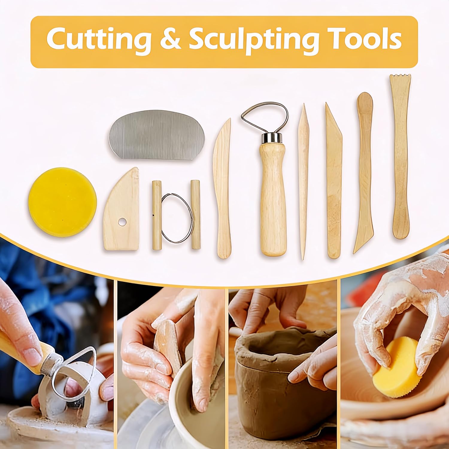 43 Pcs Clay Tools Kit Pottery Tools Polymer Clay Sculpting Tools Kit for Carving Air Dry Clay Tools Set for Adults