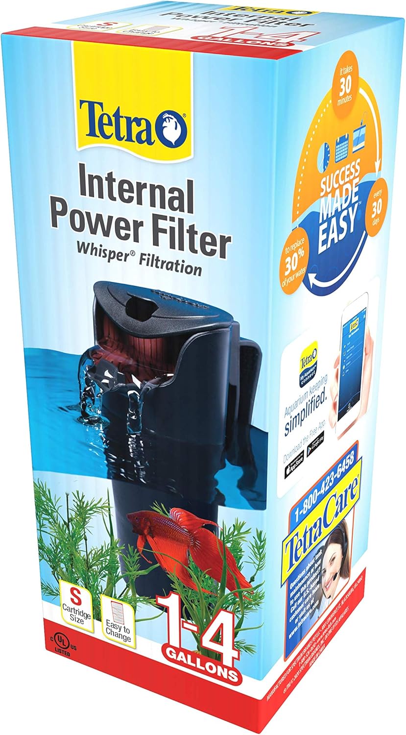 Whisper 4i Internal Power Filter, Filtration for Aquariums Between 1 and 4 Gallons