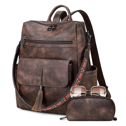 PU Leather Backpack Purse for Women Fashion Tassel Designer Ladies Shoulder Bags Designer Large Backpack Casual Daypacks