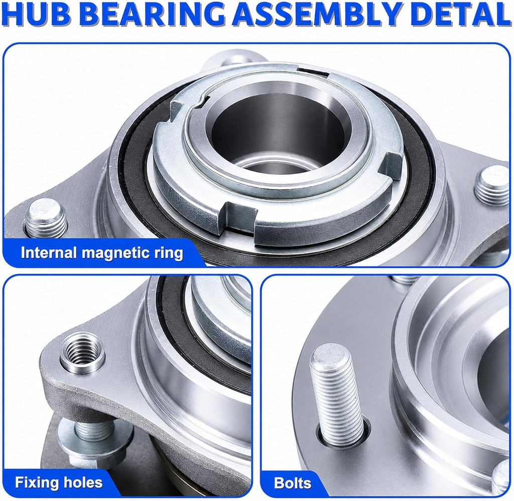 2PC 950-004 2WD Front Wheel Bearing Hub Assembly Fit for 2005-2019 Tacoma