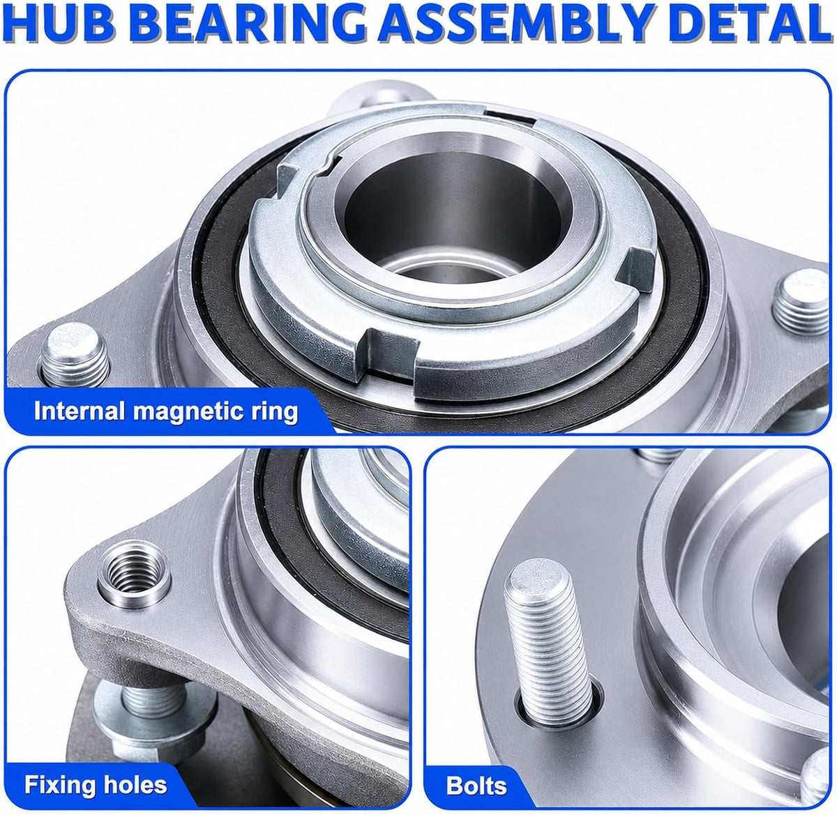 2PC 950-004 2WD Front Wheel Bearing Hub Assembly Fit for 2005-2019 Tacoma