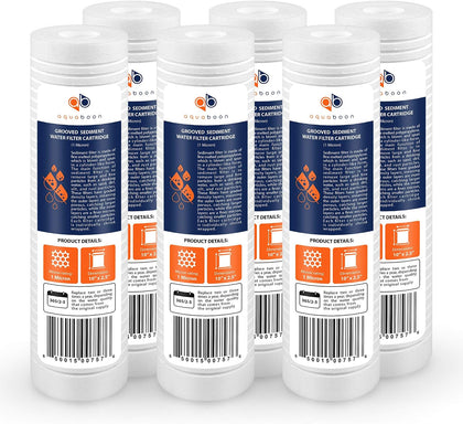 Whole House 1 Micron 10 x 2.5 PP Grooved Sediment Water Filter Cartridge Replacement Compatible with AP110