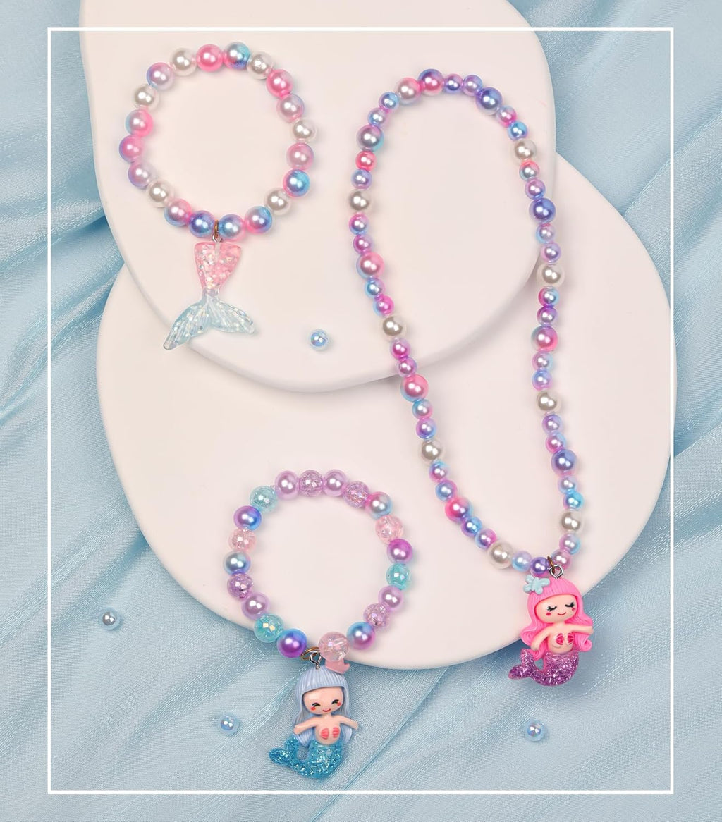 900Pcs Mermaid Bracelet Making Kit for Girls Kids Charm DIY Beads for Jewelry Making, Friendship Bracelet Kit with