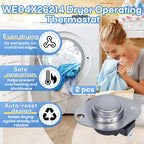 2 Pcs WE04X26214 Dryer Operating Thermostat, L130-10F, Compatible with GE