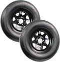 2-Pack Radial Trailer Tire Rim Assembly ST205/75R15 Load D 5 Lug