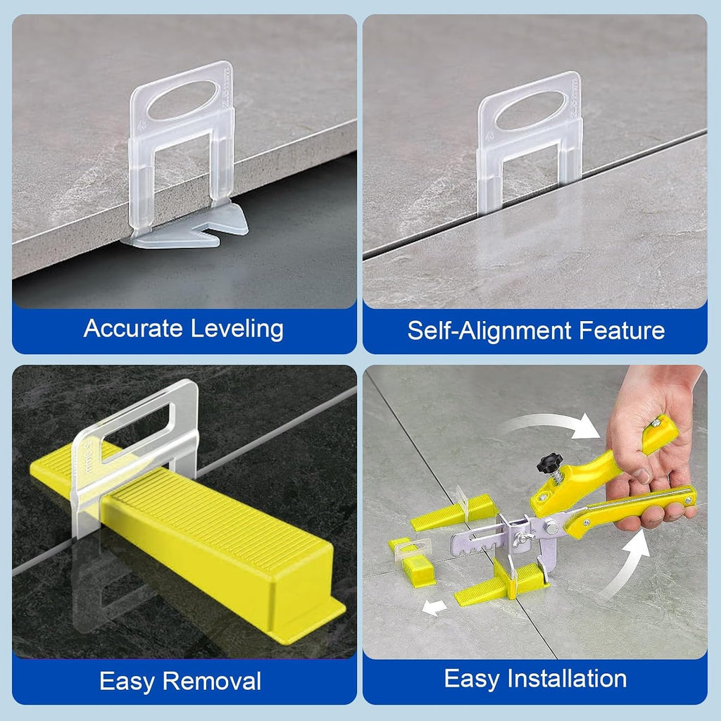 Tile Spacers 4650 Pcs Tile Clips, Tile Leveling System Clips 1/8 Inch | Tile Leveling Clips for Floor Wall