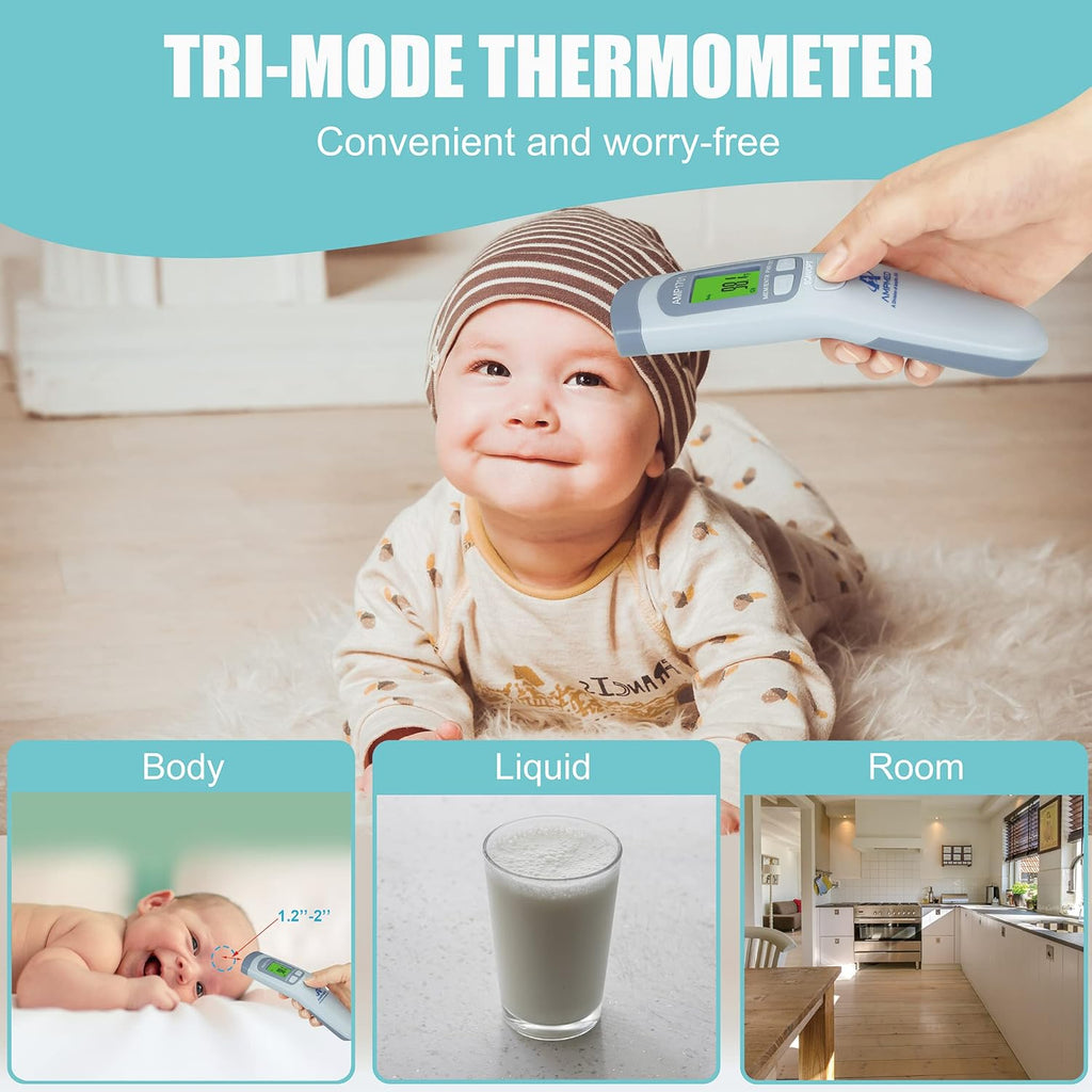 Medical Grade Forehead Thermometer for Adults, Kids, Baby, Non-Contact Digital Infrared Thermometer, Instant Read