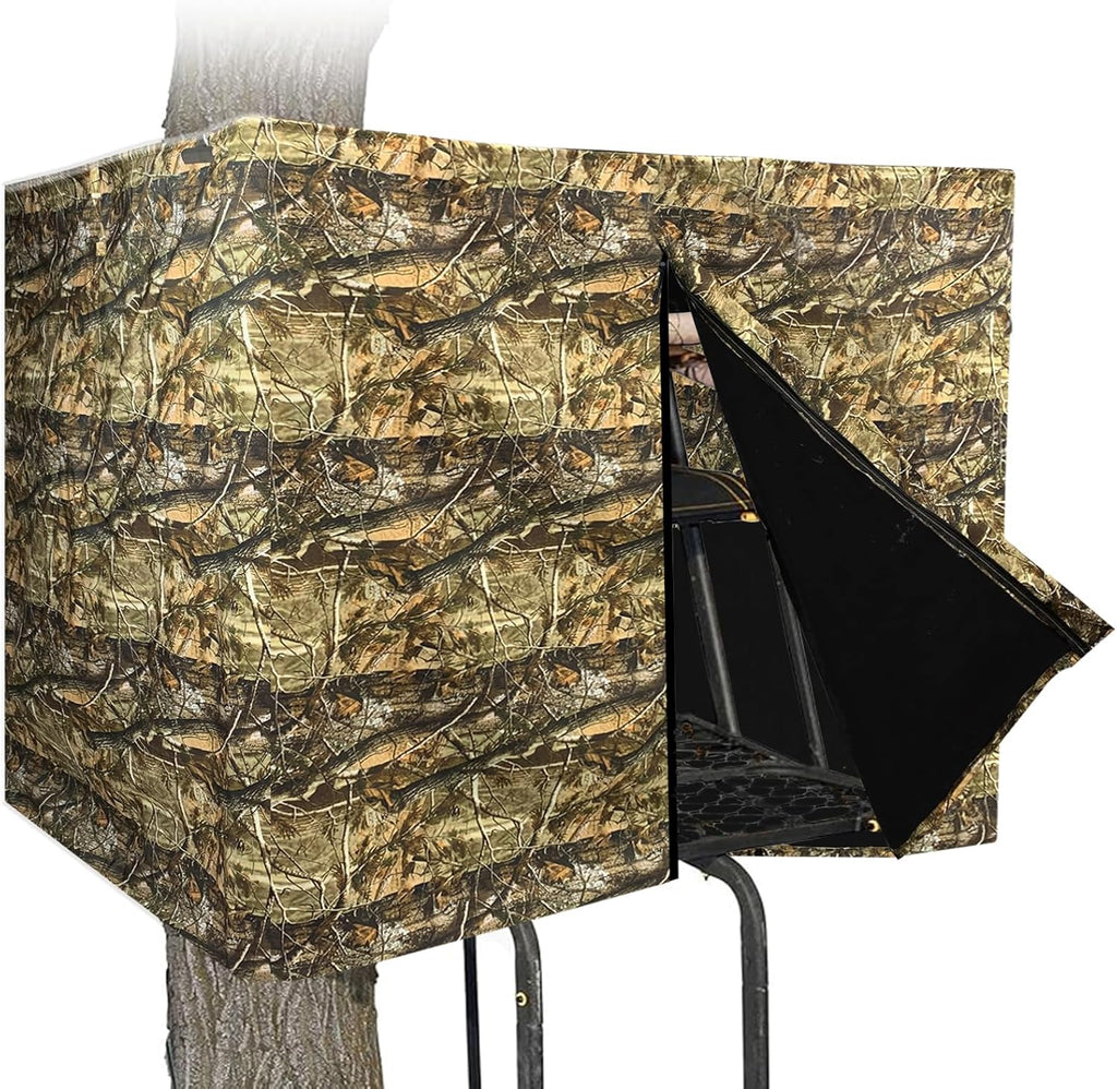 Tree Stand Blind Kit For Deer Hunting 138'' X 35.4'' Universal 2 Man | Silent Tree Stand Skirt Camo Treestand Blind