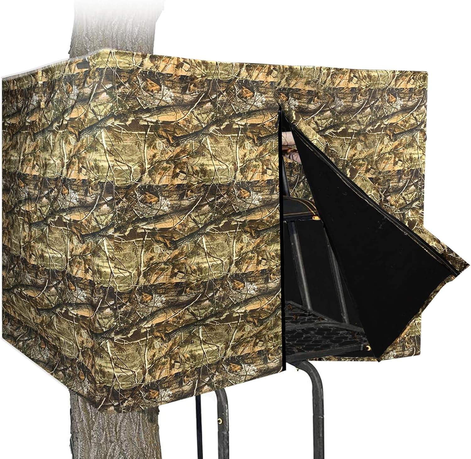 Tree Stand Blind Kit For Deer Hunting 138'' X 35.4'' Universal 2 Man | Silent Tree Stand Skirt Camo Treestand Blind