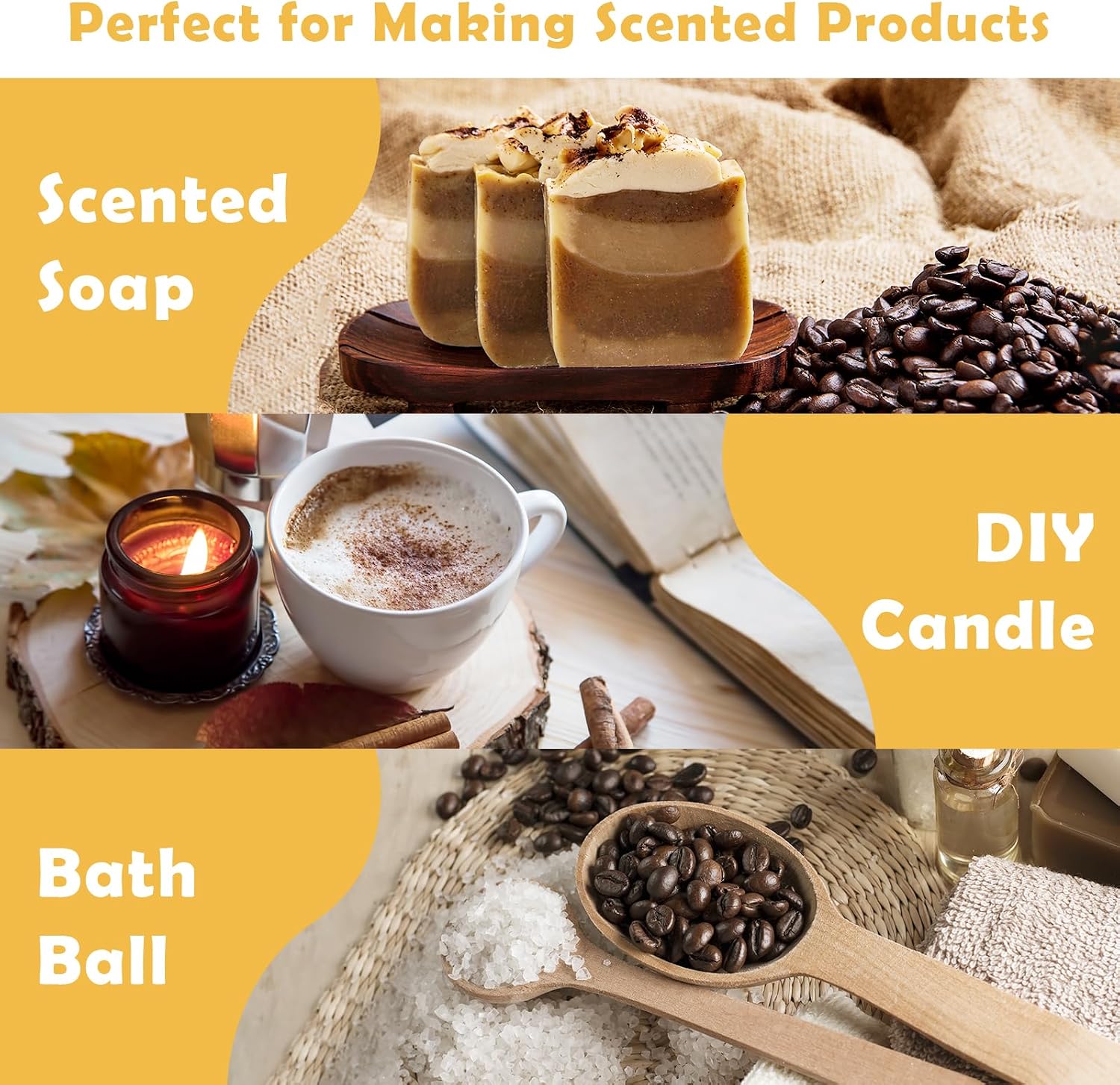 Fragrance Oil for Candle & Soap Making, Holamay Coffee Shop Set, Premium Aromatherapy Essential Oils for Diffusers