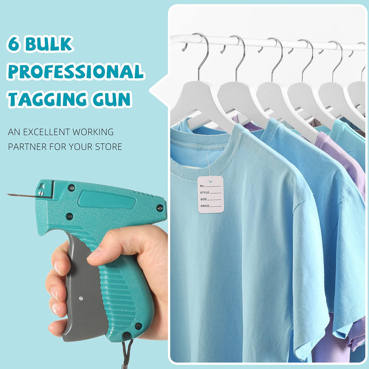2 Ppcs Tagging Gun for Clothing with Steel Needles