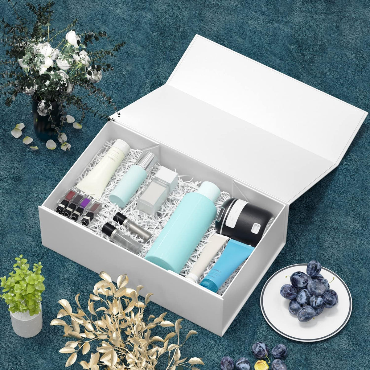 White Gift Box, 9.5x6x3'' Gift Boxes with Lids for Presents