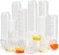 400 Pack 0.5 Oz Disposable Plastic Portion Cups with Lids, Small Jello Shot Cups, Plastic Souffle Cup Condiment