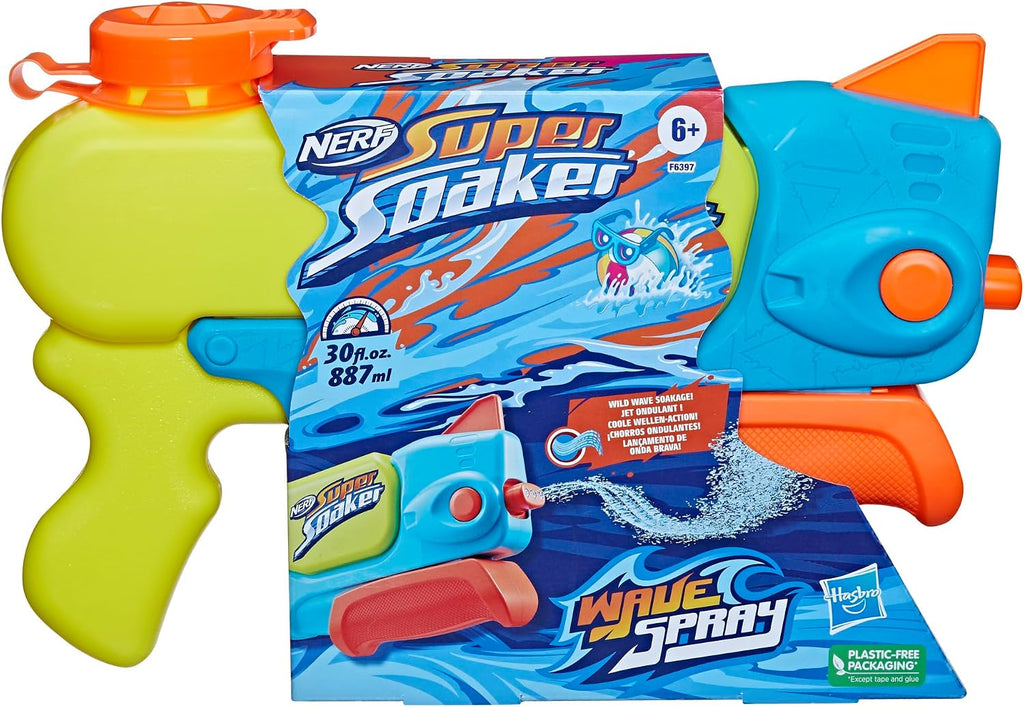 NERF Super Soaker Wave Spray Water Blaster, Wild Wave Soakage, Nozzle Moves to Create Wavy Stream, Outdoor Games and