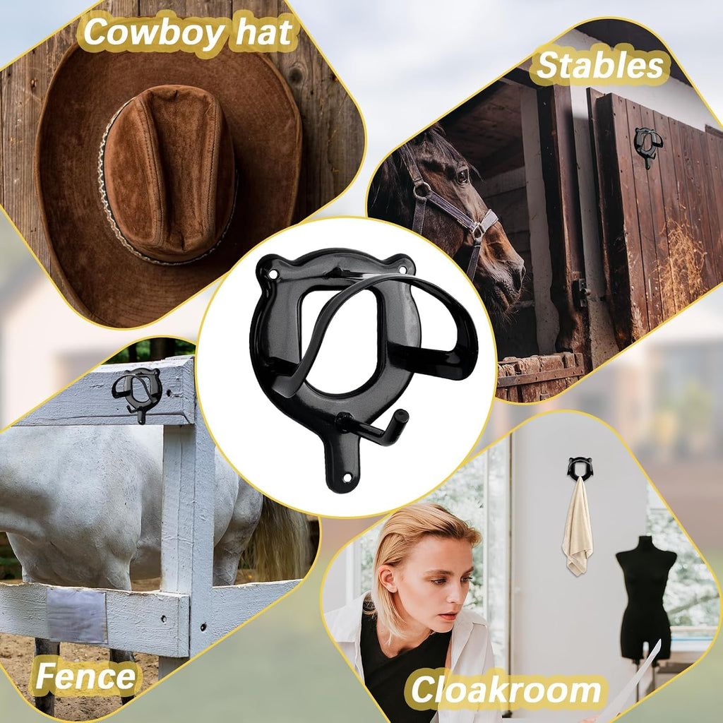 6 Counts Horse Bridle Rack Bridle Bracket Bridle Hooks Horse Tack Storage Halter Hanger Metal Bridle Holder with