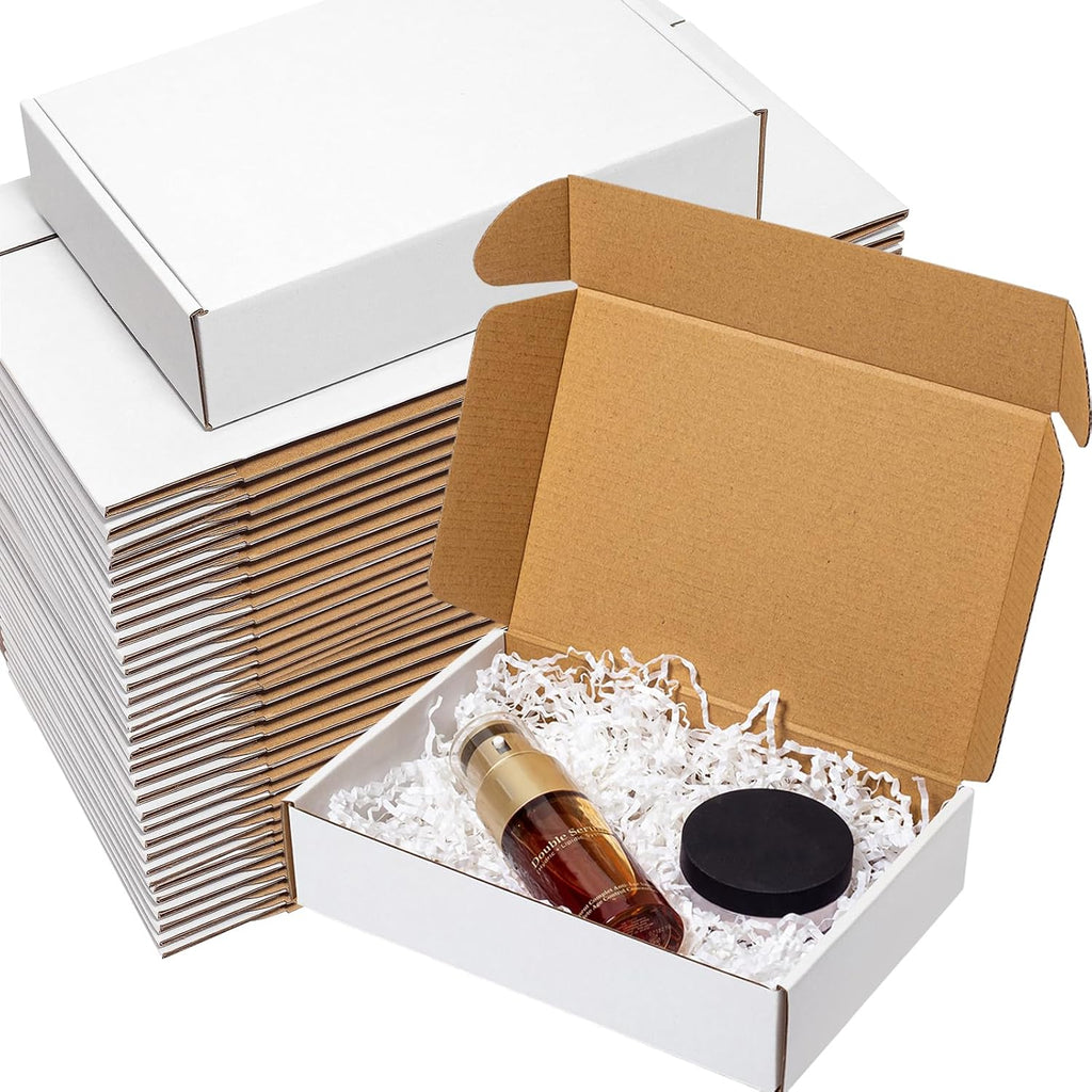 Shipping Boxes 9x6x2" 60 Pack White Corrugated Cardboard Box Mailer | Small Literature Mailer Packaging Supplies