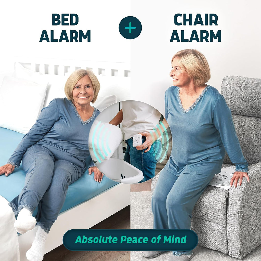 Wireless Early Alert Bed & Chair Alarm Set for Elderly
