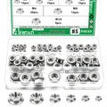 85PCS Hex Flange Nuts Assortment, 304 SS, 6 Metric Sizes M3-M10
