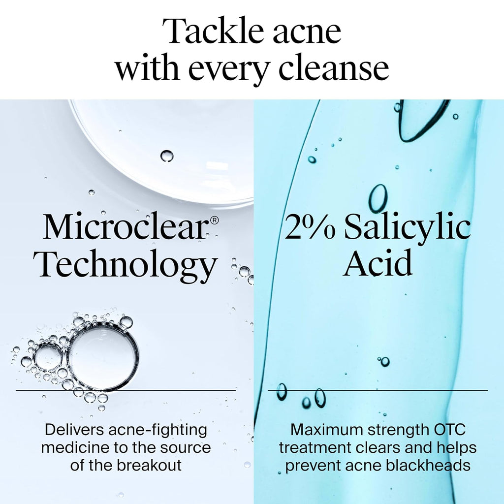 Oil-Free Acne Face Wash - Facial Cleanser with Salicylic Acid, Daily Cleanser for Oily & Acne-Prone Skin, Clears &