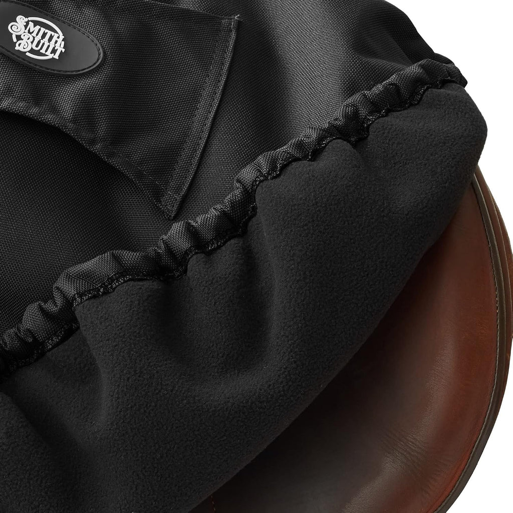 English Saddle Cover, Black - Breathable, Waterproof Fleece-Lined Fitted Protector
