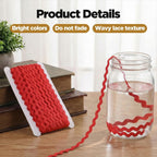 27Yards Rick Rack Trim for Sewing, 5mm Red Wave Bending Trimming