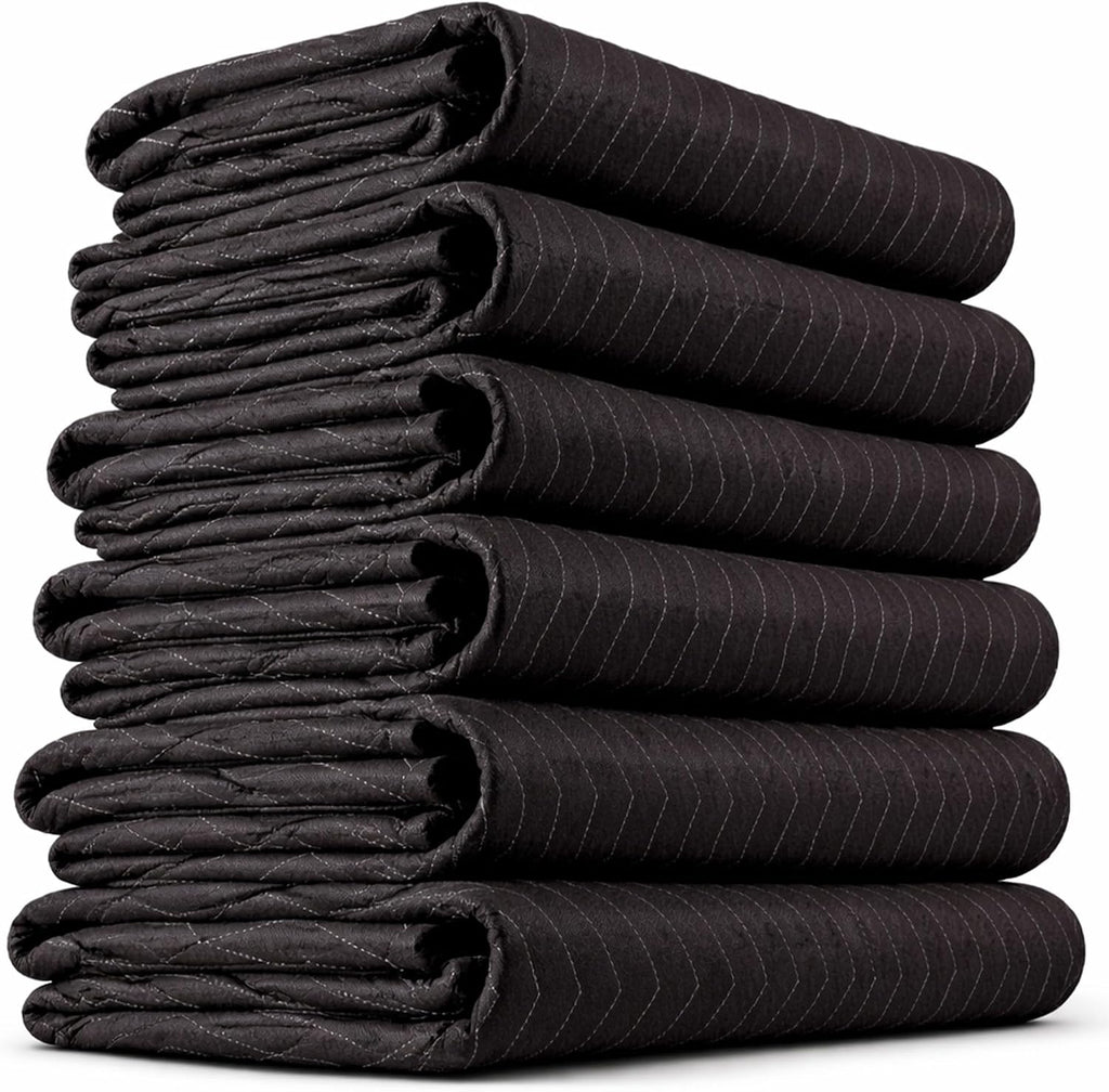 Moving Blankets Heavy Duty 72"x80" 6-Pack (65 lbs/doz), Padded Furniture Blankets for Moving, Shipping, and Storage