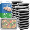 50 Pack (100-Piece) 28 oz Meal Prep Containers Reusable with Lids