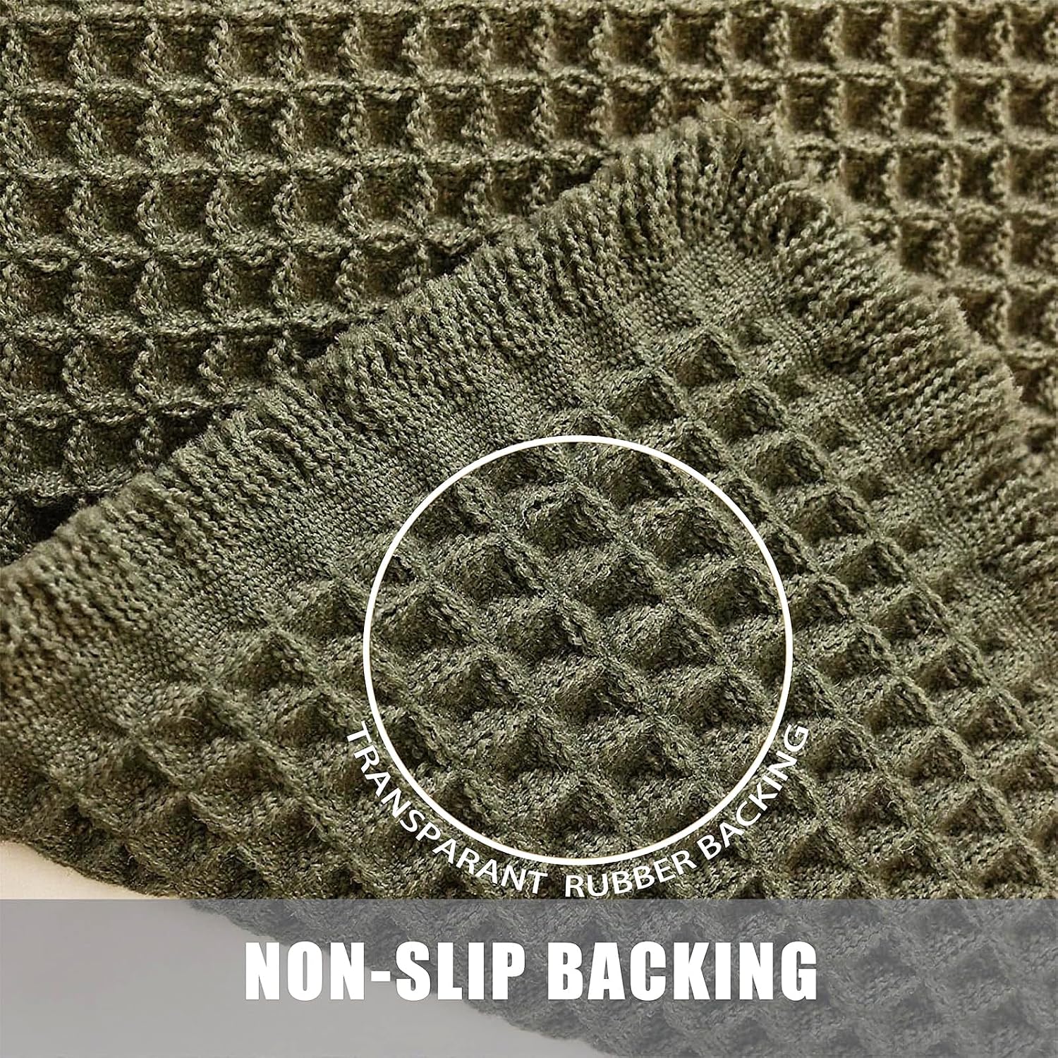 Set of 2 Waffle Bathroom Rugs, Non Slip Absorbent Waffle Knit Bath Mat for Shower Floor, Tub and Bathroom Door, Ultra