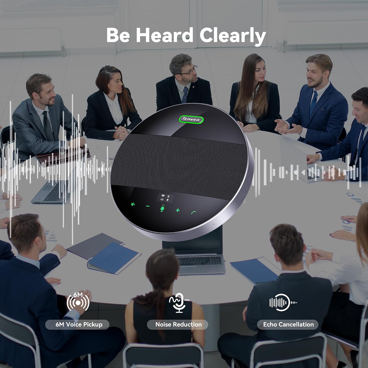 3X Optical Zoom 1080P 60FPS PTZ Conference System with 93°Wide-Angle Lens and MagiCall Bluetooth Speakerphone, Video