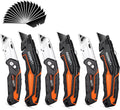 Box Cutter 6-Pack, Utility Knife with Blade Storage, 44 Blades