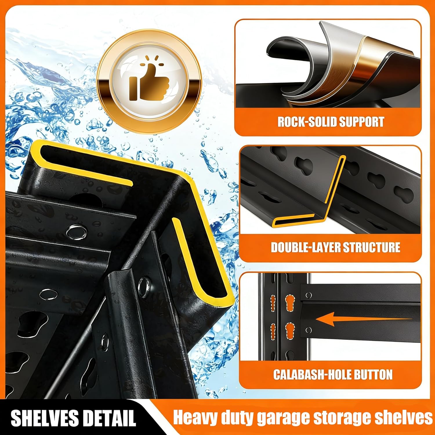 72''H 36''W Storage Shelves,2500LBS Garage Shelving ,Adjustable Garage Shelves ,Heavy Duty Metal Shelving, 5 Tier