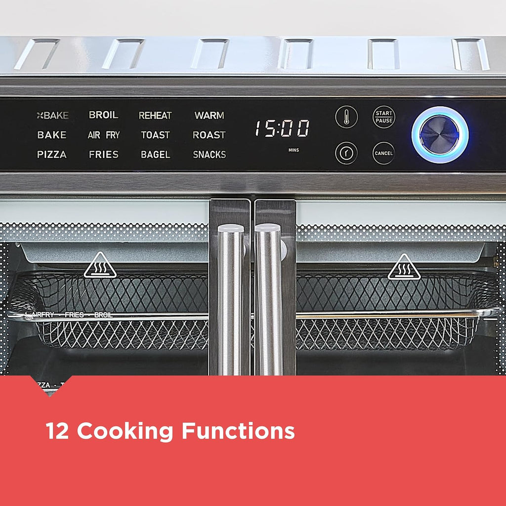 BLACK+DECKER 12-in-1 Crisp 'N Bake Air Fryer Toaster Oven | 12-in-1 air fryer toaster oven fits a 12-inch pizza with