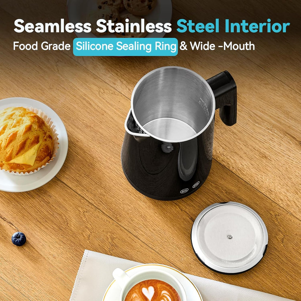 850ml Small Electric Kettle Temperature Control,800W Double Wall Electric Tea Kettle of 304 Stainless Steel,5 Temp
