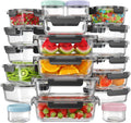 40 PCS Glass Food Storage Containers with Lids(20 Container & 20 Lid), Borosilicate Glass Meal Prep Containers for