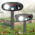 Sonic Fortress Pro Deer Repellent Solar Ultrasonic Animal Repeller 2 Pack | Outdoor Cat Deterrent with Motion Sensor