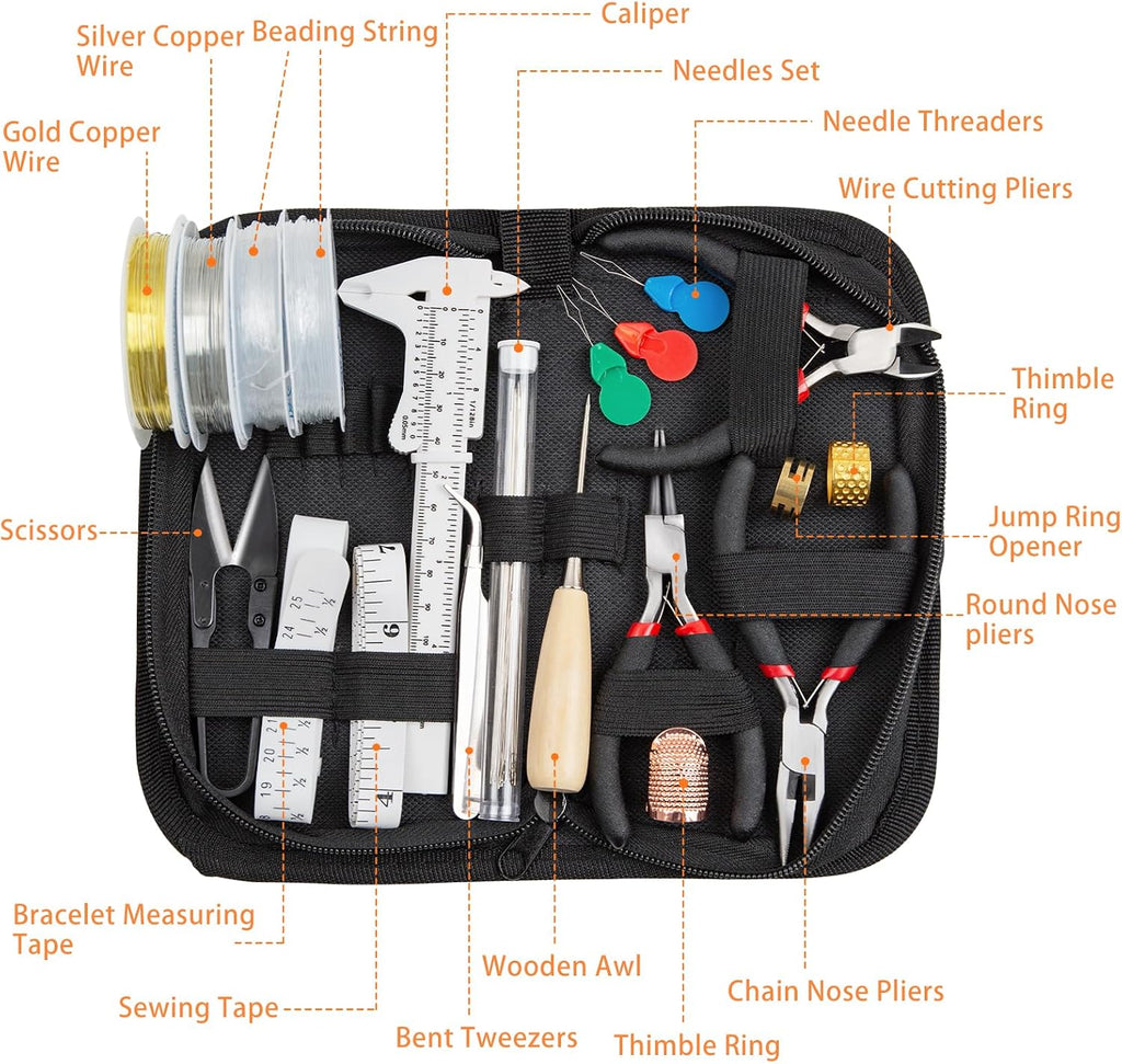 Jewelry Making Supplies Kit, Repair Tools with Accessories | Jewelry Making Kit for Adults and Beginners, Wire