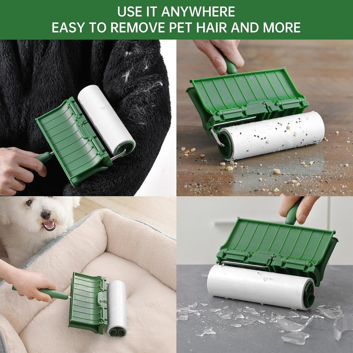 Large Lint Rollers Pet Hair Extra Sticky Furniture,Cat Dog Hair Remover Laundry Clothes Carpet,6.3 inches Wider with