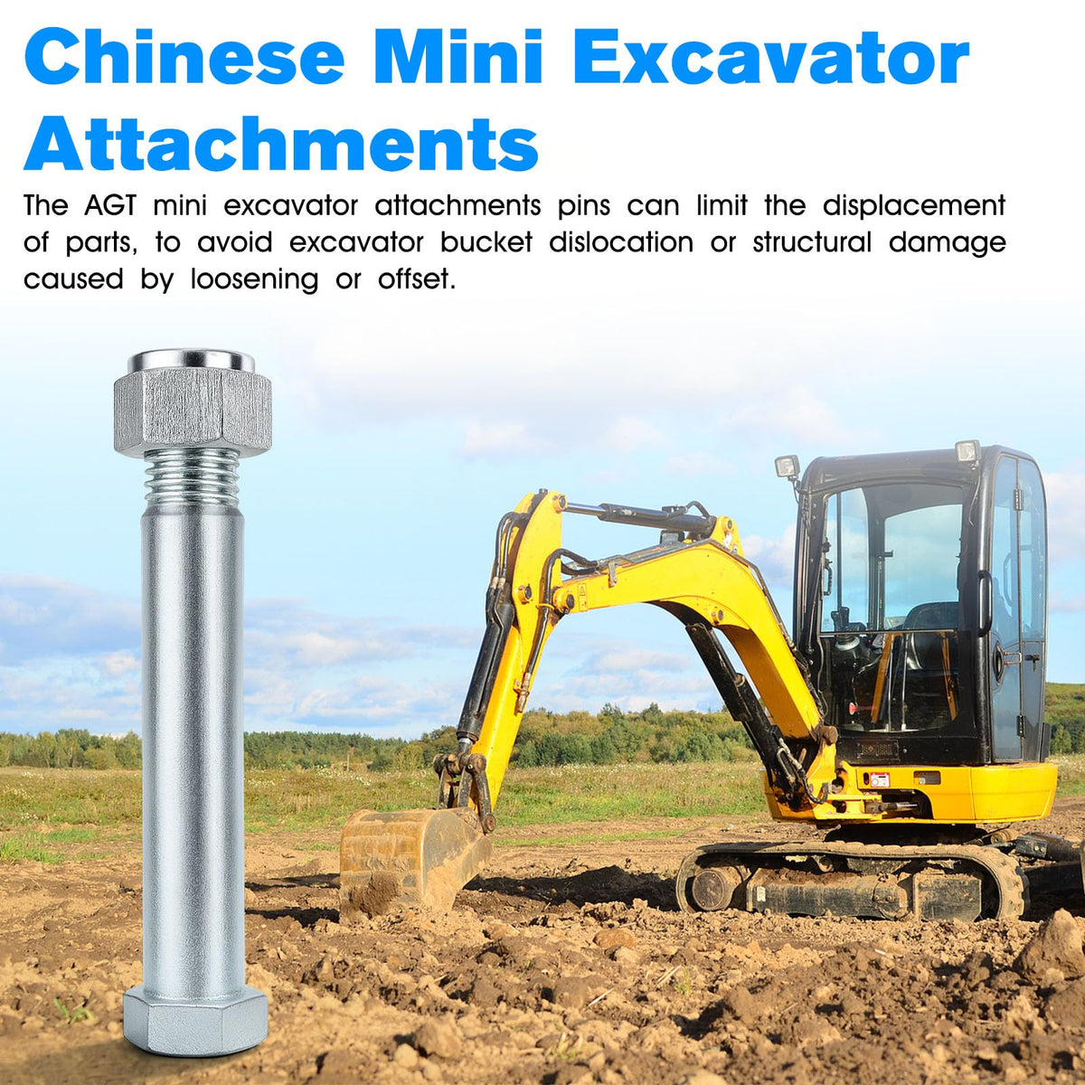 25MM Mini Excavator Pins Replaceable AGT Chinese Mini Excavator Bucket Bolt